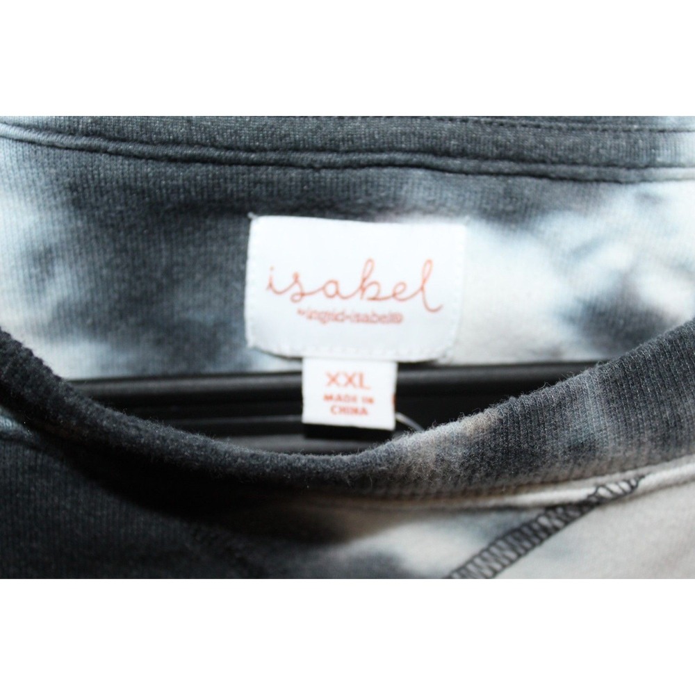 Isabel Marant Étoile Le Bump Tie-Dye Oversized Cotton Sweatshirt XXL Black White - Picture 3 of 4